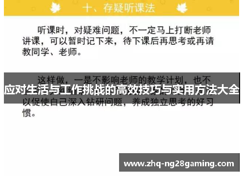 应对生活与工作挑战的高效技巧与实用方法大全